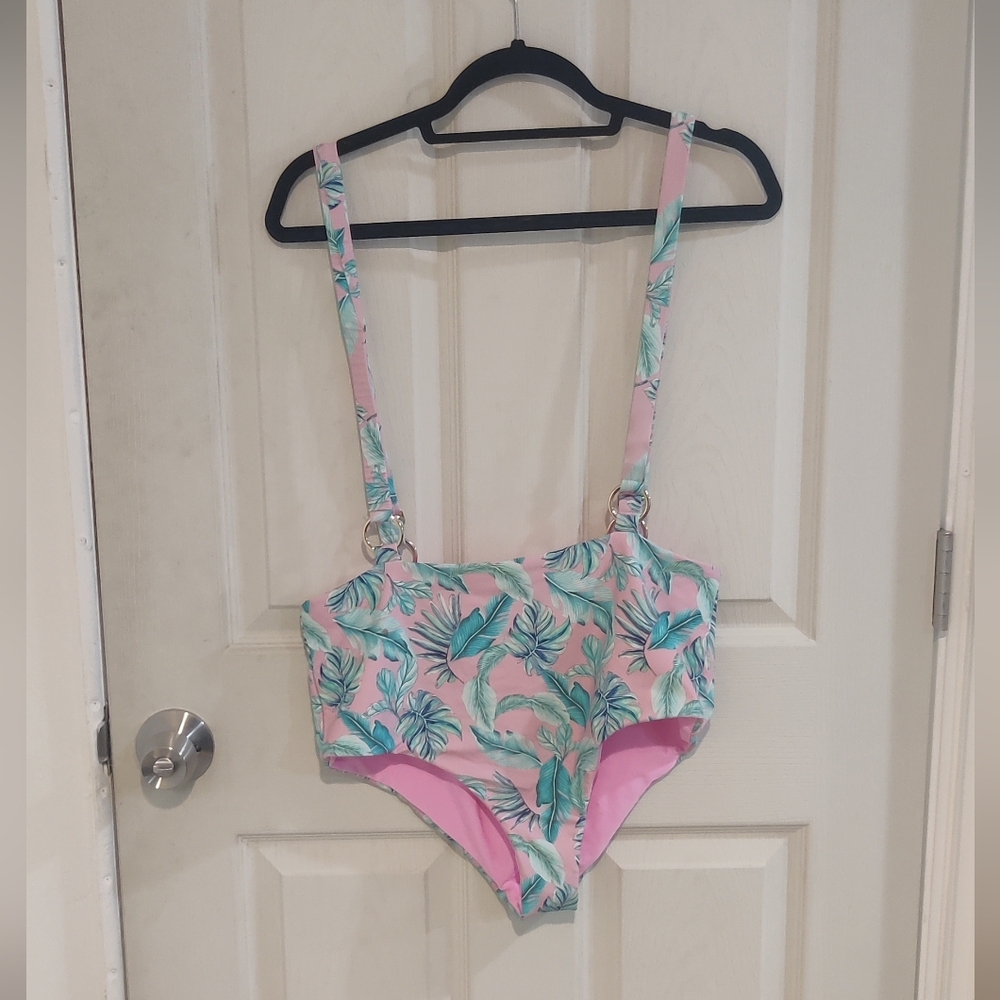 Night Dive High Waisted Suspenders Swim Suit Bottom